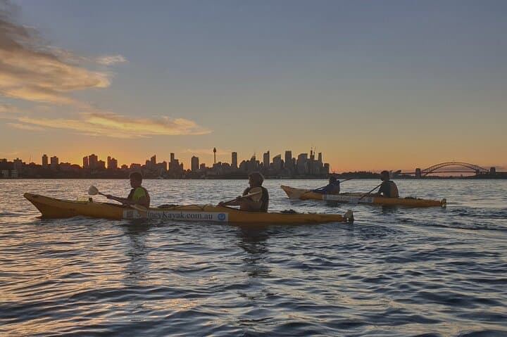 Sydney Harbour Sunset Dinner Paddle — Kayak to Shark Island for Dinner photo 3