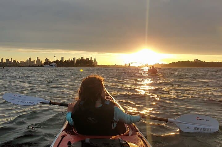 Sydney Harbour Sunset Dinner Paddle — Kayak to Shark Island for Dinner photo 4