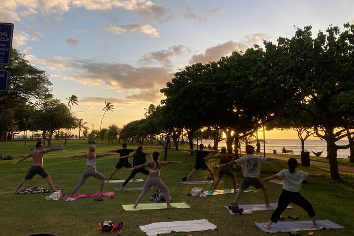 Sunset Yoga Flow at Magic Island, Ala Moana Park — Honolulu Beach Class photo 6