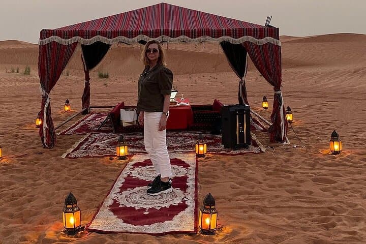 Romantic Private Desert Safari in Dubai: Private Camp, Dune Bashing & Starry Dinner photo 3