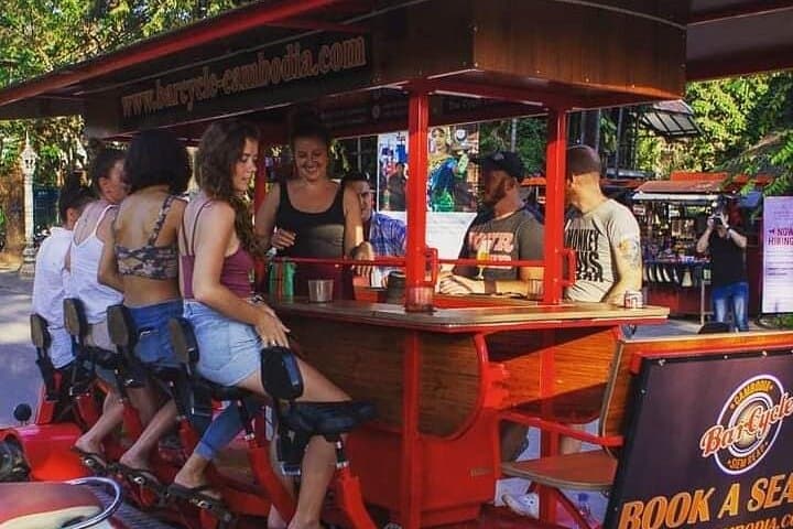 Siem Reap Bar Cycle: 1-Hour Pre-Game Pub Crawl on a Pedal-Powered Bar