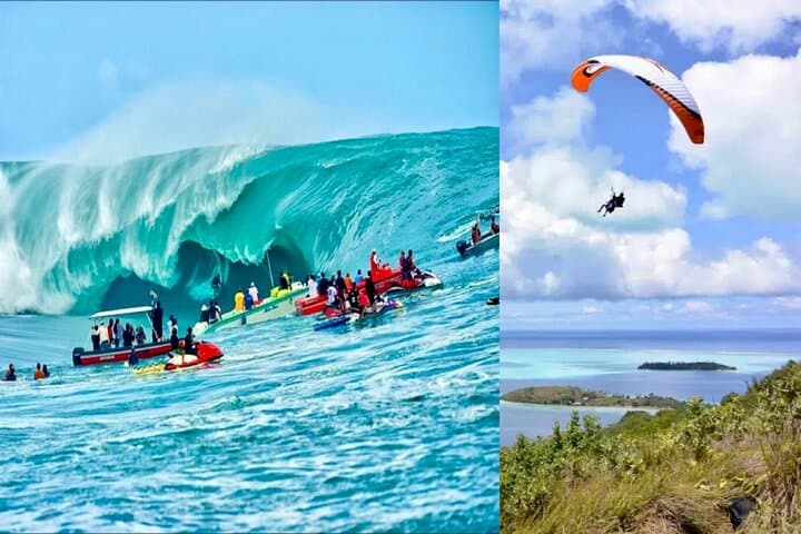 Tahiti Full-Day Island Tour with Paragliding and Teahupo'o Taxi Boat
