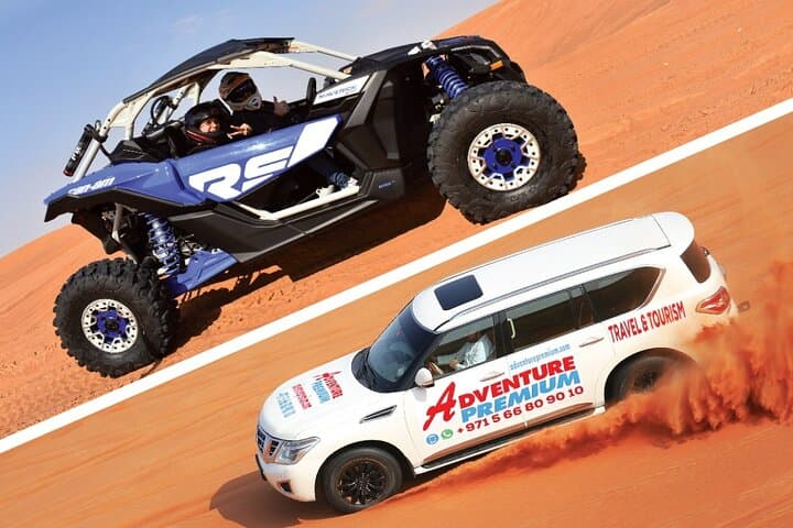 Dubai Lahbab Desert Safari: Can-am Maverick X3 Turbo Dune Bashing, Sandboarding & BBQ