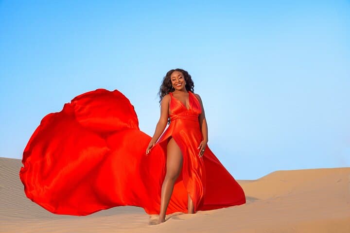 Dubai Flying Dress Desert Photoshoot — Sunrise Al Qudra Dress & Video Experience photo 3