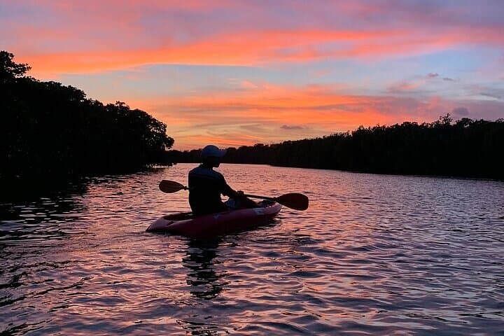 Cancun Lagoon Sunset Kayak Adventure — Nichupté Mangroves at Golden Hour