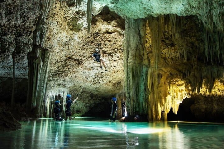 Half-Day Río Secreto Plus: Cave Rappel, Ride & Underground River in Playa del Carmen