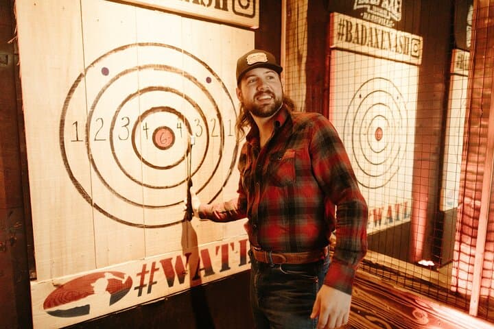 Downtown Nashville Axe Throwing: Private Lane, Coach & Northwoods Bar Experience