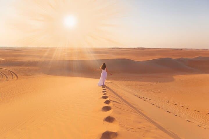 Evening Desert Safari Abu Dhabi — Dune Bashing, Sandboarding, Camel Rides & BBQ