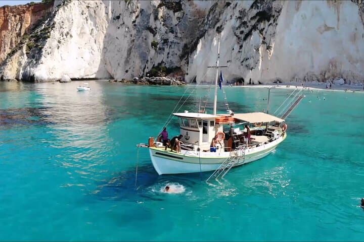 Kefalonia Cruise to White Rocks, Vardiani & Xi (Xi Beach) with Lunch and Wine