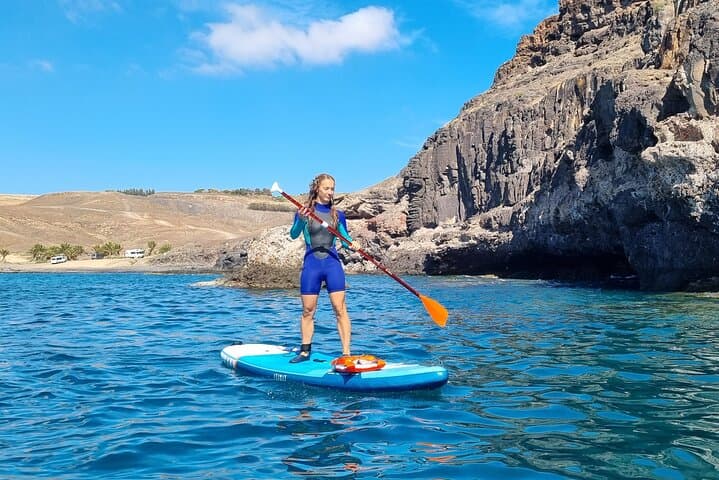 Stand-Up Paddle Along La Lajita Cliffs — 2-Hour Private SUP Lesson in Fuerteventura