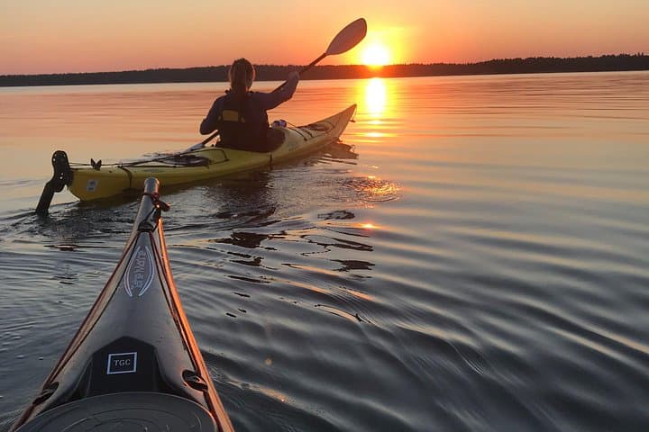 Private Sunset Kayaking in Stockholm Archipelago: Evening Sea, Stars & Swedish Fika