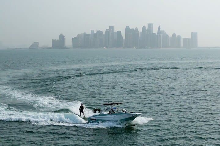 Private Wakesurfing and Wakeboarding Along Doha's Skyline