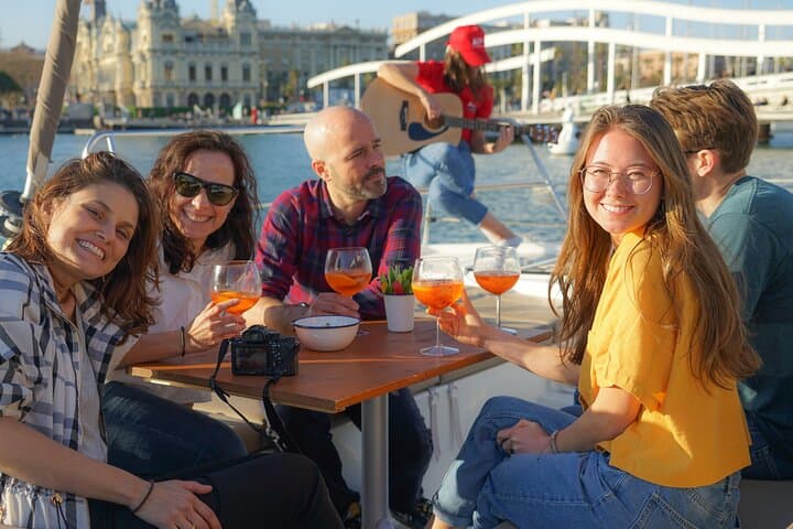 Barcelona Sunset Catamaran Cruise — Small-Group Sail with Drinks & Optional Dinner