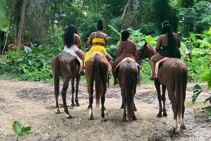 Montego Bay Horseback Riding, White River Rafting & Blue Hole Waterfall Adventure
