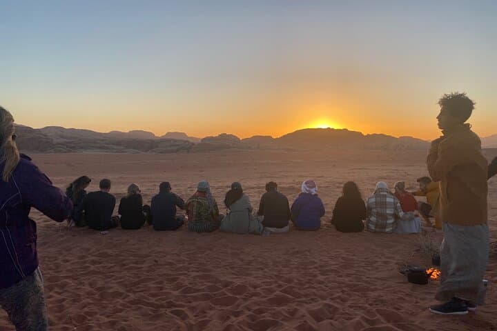 Wadi Rum Jeep Adventure: Overnight Bed & Breakfast Camp with Sunset Dunes