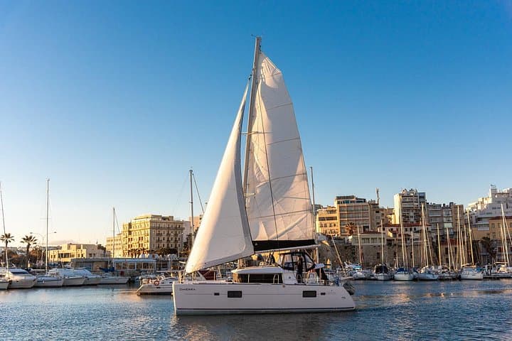 Santorini Semi-Private Catamaran Cruise with BBQ and Volcano Hot Springs photo 2