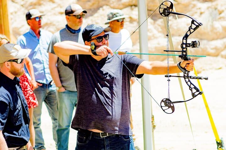 Axes, Arrows and Bullets: Las Vegas Combo Package for Shooting, Archery and Axe Throwing