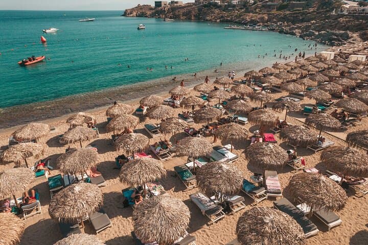 Reserve a Seaside Sunbed at Super Paradise Beach — 3rd & 4th Row Guide