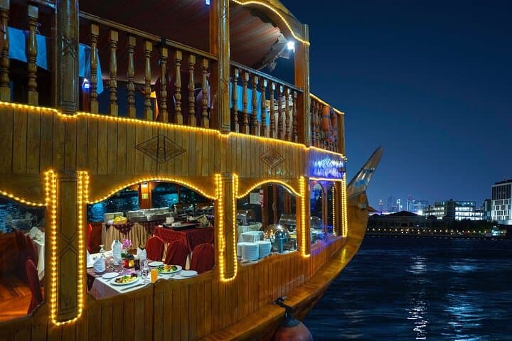 Evening Dhow Cruise Dinner on Dubai Creek — Historic Lights & Buffet