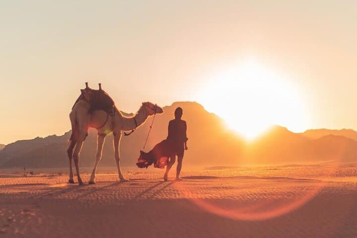 Wadi Rum Camel Safari & Bedouin Overnight — Sunset to Sunrise Desert Experience