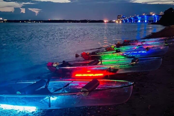 Paddle n Glow: Night Clear-Kayak Adventure in Panama City Beach Bay photo 2