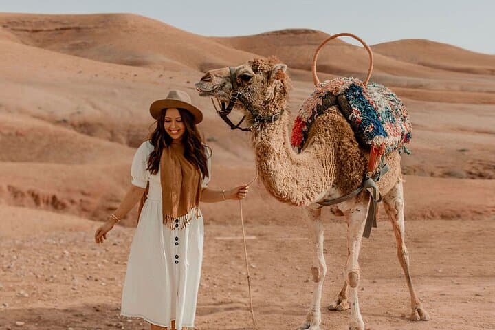 Agafay Desert Sunset Camel Ride from Marrakech — Evening Dromedary Tour & Tea