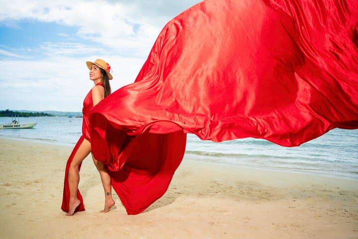 Flying Dress Photoshoot Montego Bay Beach — Jamaica Portrait Session photo 1
