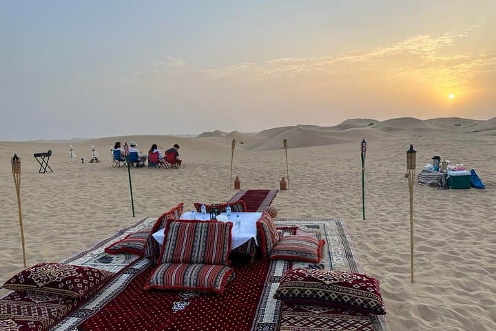 Overnight Liwa Desert Safari: Private Camping, Dune Bashing & Sunset BBQ