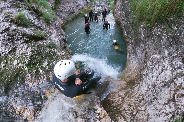 Canyoning Sušec Canyon: Bovec Waterfalls, Natural Slides & 5–12m Jumps