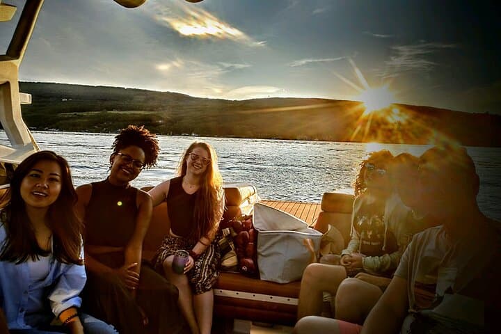 Sunset Luxe: 2-Hour Canandaigua Lake Cruise on a Luxury Tri-Toon