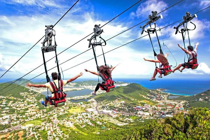 St Maarten Sky Explorer: Zipline, Flying Dutchman & Schooner Ride Combo