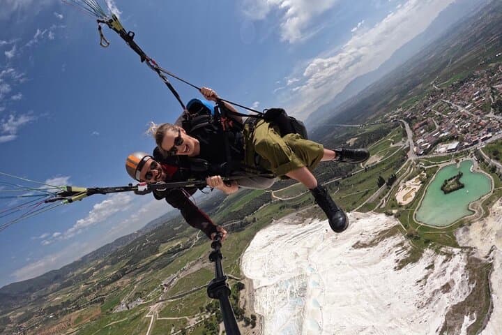 Soar Over Pamukkale: Tandem Paragliding Above Turkey's White Terraces photo 2
