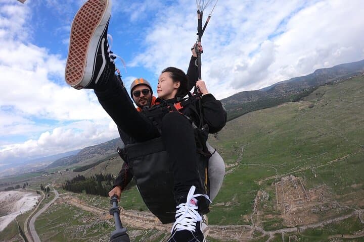 Soar Over Pamukkale: Tandem Paragliding Above Turkey's White Terraces photo 3