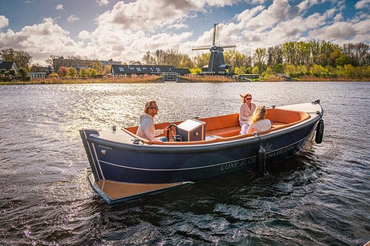 Silent Electric Boat Rental on Haarlem Canals: Self-Drive Sloepen