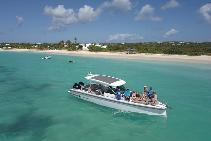 Private Axopar 37 Charter Around St. Martin: Snorkel Turtles & Secluded Beaches