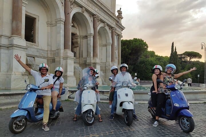 Rome by Night Vespa Tour — Guided Evening Ride to Trevi, Trastevere & Aventine