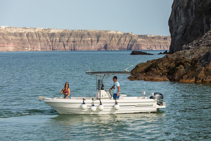 Santorini 5-Hour Self-Drive Boat Rental: Caldera, Coves & Snorkeling photo 3