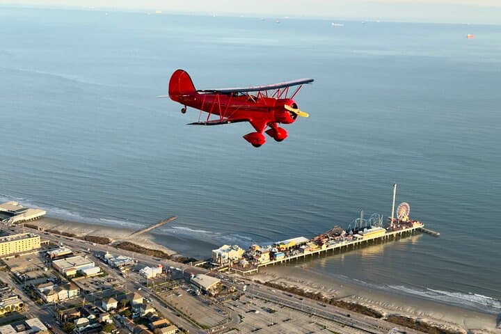 Open-Cockpit Biplane Tour Over Galveston Island: Scenic Waco Flight