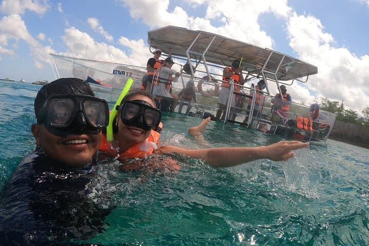 Clear-Boat Snorkel: Private Transparent Boat Tour in Cozumel’s Reef