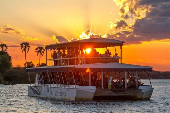 Zambezi Sunset Cruise at Victoria Falls: Evening Wildlife & Sundowner Boat Tour