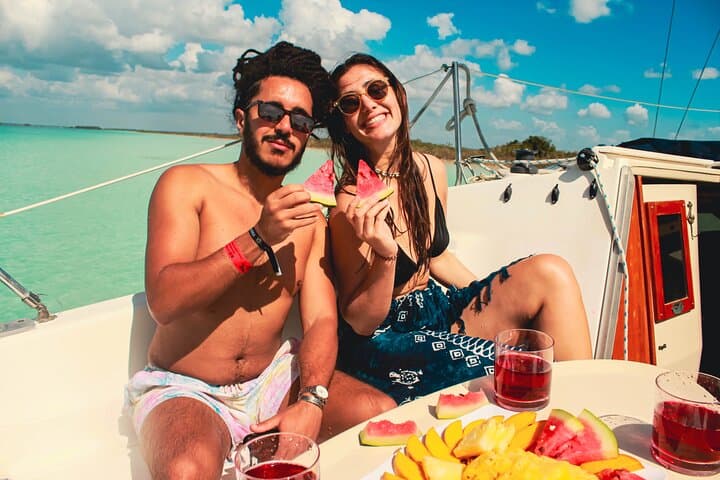 Private Sailing on Bacalar Lagoon: Luxe 4-Hour Yacht to Cenotes & Bird Island photo 3