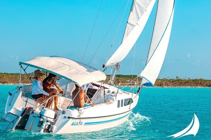 Private Sailing on Bacalar Lagoon: Luxe 4-Hour Yacht to Cenotes & Bird Island photo 2