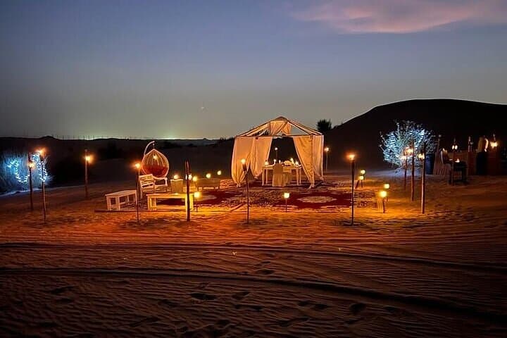 Private Desert Dinner & Dune Safari with Camel Ride and Sand Boarding in Dubai