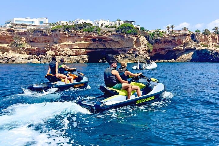 Jet Ski to Es Vedrà: Private San Antonio Excursion to Cala Bassa & Atlantis