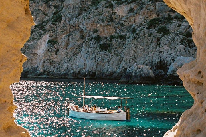 Sunset Llaüt Cruise to Cala Conta with Cava — Private 2-Hour Ibiza Boat Tour photo 1