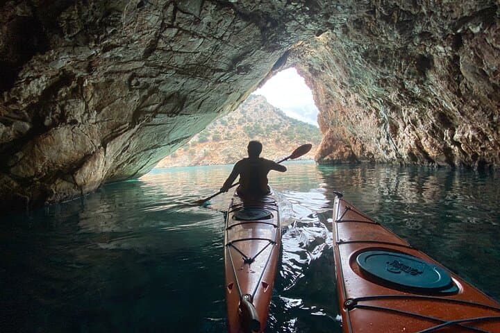 Sea Kayaking to Rhina Cave: Naxos Coastal Kayak Tour from Kalandos
