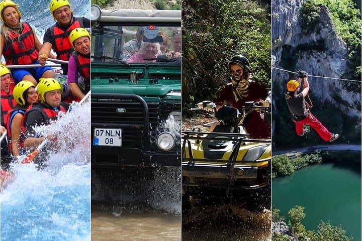 Antalya Super Combo: Rafting, Jeep & Quad Safari with Zipline Adventure