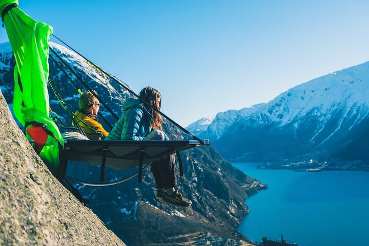 Cliff Camping on Sørfjorden: Sleep 400m Above Hardanger