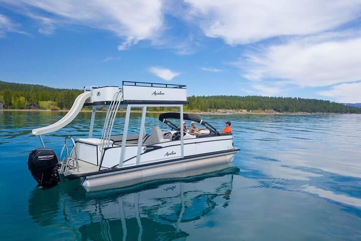 Explore Lake Tahoe by Double-Decker Pontoon: 8-Hour Private Boat Tour to Emerald Bay