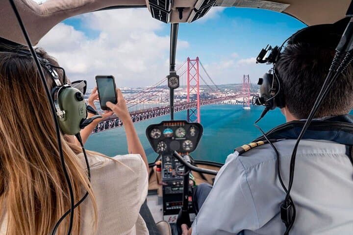 360 Lisbon Helicopter, Tagus Cruise & Old Town Walking Tour